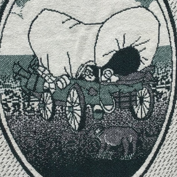 Laura Ingalls Wilder Vintage Throw Birthplace Wisconsin Dark Green Blanket - Picture 10 of 12